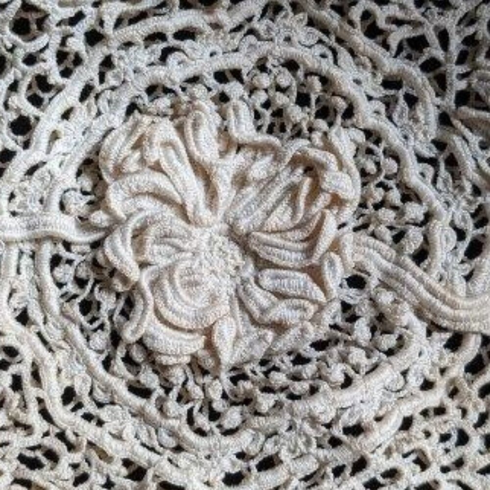 Antique Crocheted Lace Purse Evening Wedding Bag Victorian - Picture 4 of 16